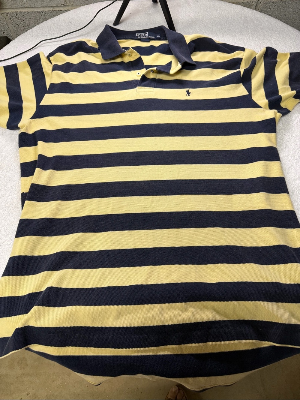Ralph Lauren Yellow and Navy Striped Polo Shirt